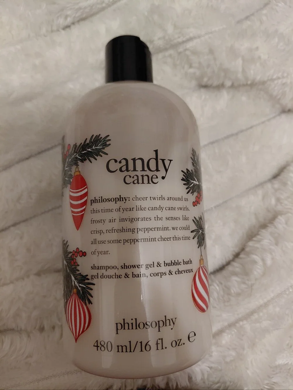 16 Oz Candy Cane Philosophy Shower Gel & Bubble Bath